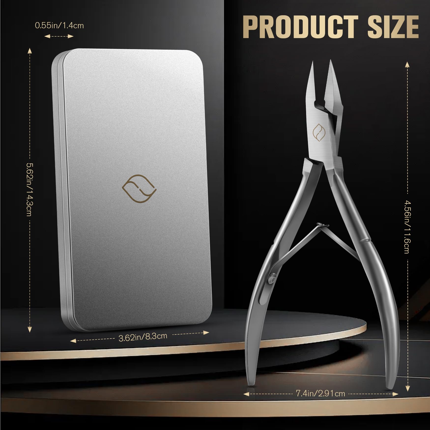 FERYES Ingrown Toenail Clippers Straight Blade Toe Nail Clippers for Thick Nails for Seniors, Stainless Steel Nail Clippers for Thick Toenails - Ultra-Slim 16mm Blade Fingernail Clippers
