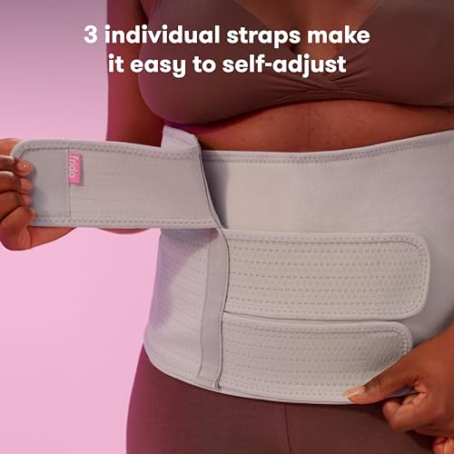 Frida Mom Belly Binder, Postpartum Essentials for Natural and C-Section Recovery, Adjustable Compression Wrap, After Birth Brace, Abdominal Band - Damaged Box