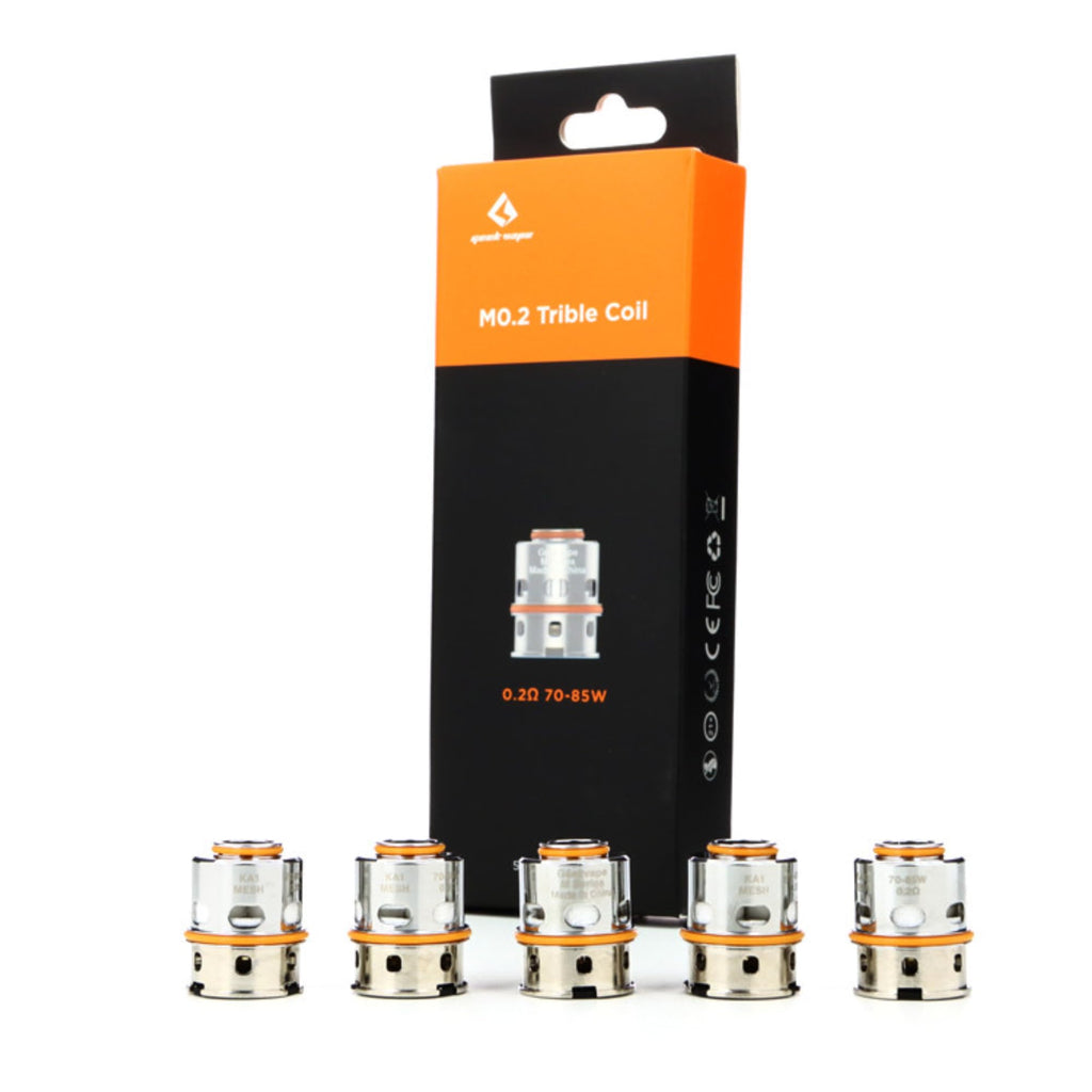Geekvape M Series Replacement Coils, Mesh Design, Press-fit Installation, Compatible with Geek Vape Zeus Max Tank NO Nicotine [0.2ohm Triple] (Pack of 5) - Damaged Box