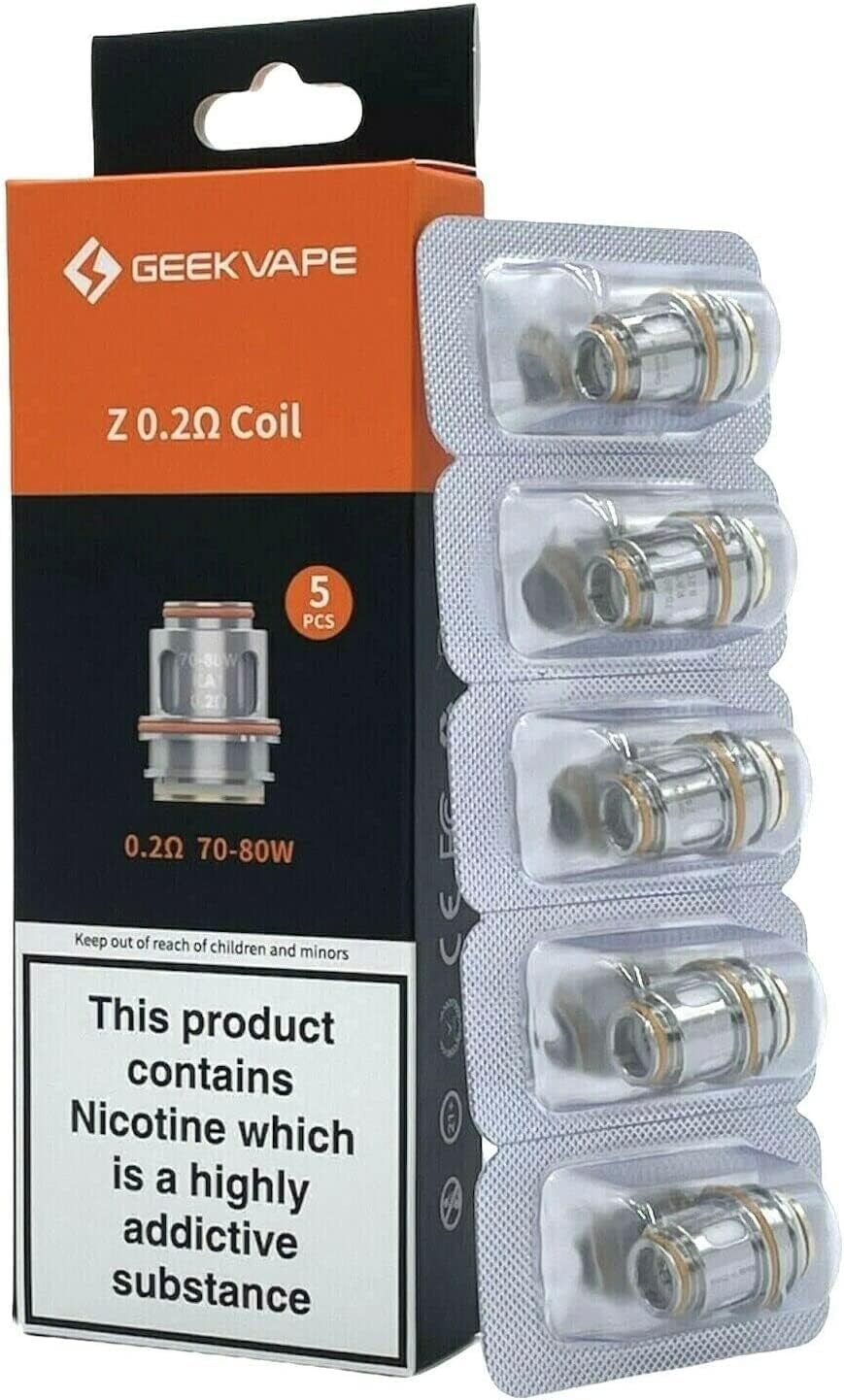 Geekvape M Series Replacement Coils, Mesh Design, Press-fit Installation, Compatible with Geek Vape Zeus Max Tank NO Nicotine [0.2ohm Triple] (Pack of 5) - Damaged Box