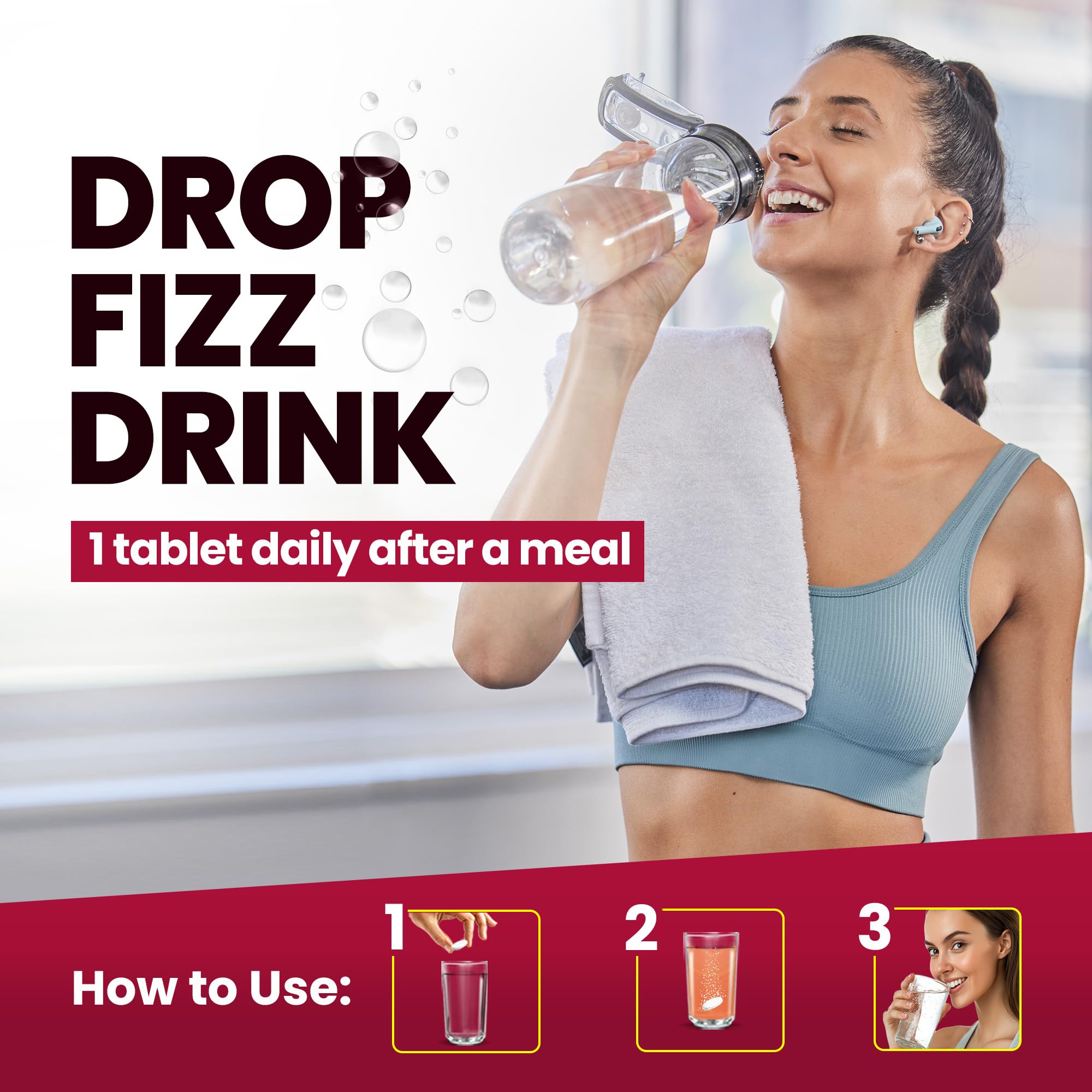 Fast&Up Iron - 19mg Iron Daily Supplement - 20 Effervescent Tablets- Fulfils Daily Iron RDA - Refreshing Orange Flavour - BBE 03/2028