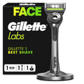 GilletteLabs Men's Razor + 1 Razor Blade Refill, with Exfoliating Bar, Includes Premium Magnetic Stand - Damaged Box