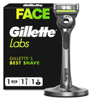 GilletteLabs Men's Razor + 1 Razor Blade Refill, with Exfoliating Bar, Includes Premium Magnetic Stand - Damaged Box