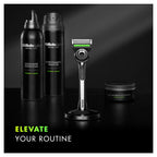 GilletteLabs Men's Razor + 1 Razor Blade Refill, with Exfoliating Bar, Includes Premium Magnetic Stand - Damaged Box