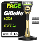 GilletteLabs Men's Razor + 1 Razor Blade Refill, with Exfoliating Bar, Includes Premium Magnetic Stand - Damaged Box