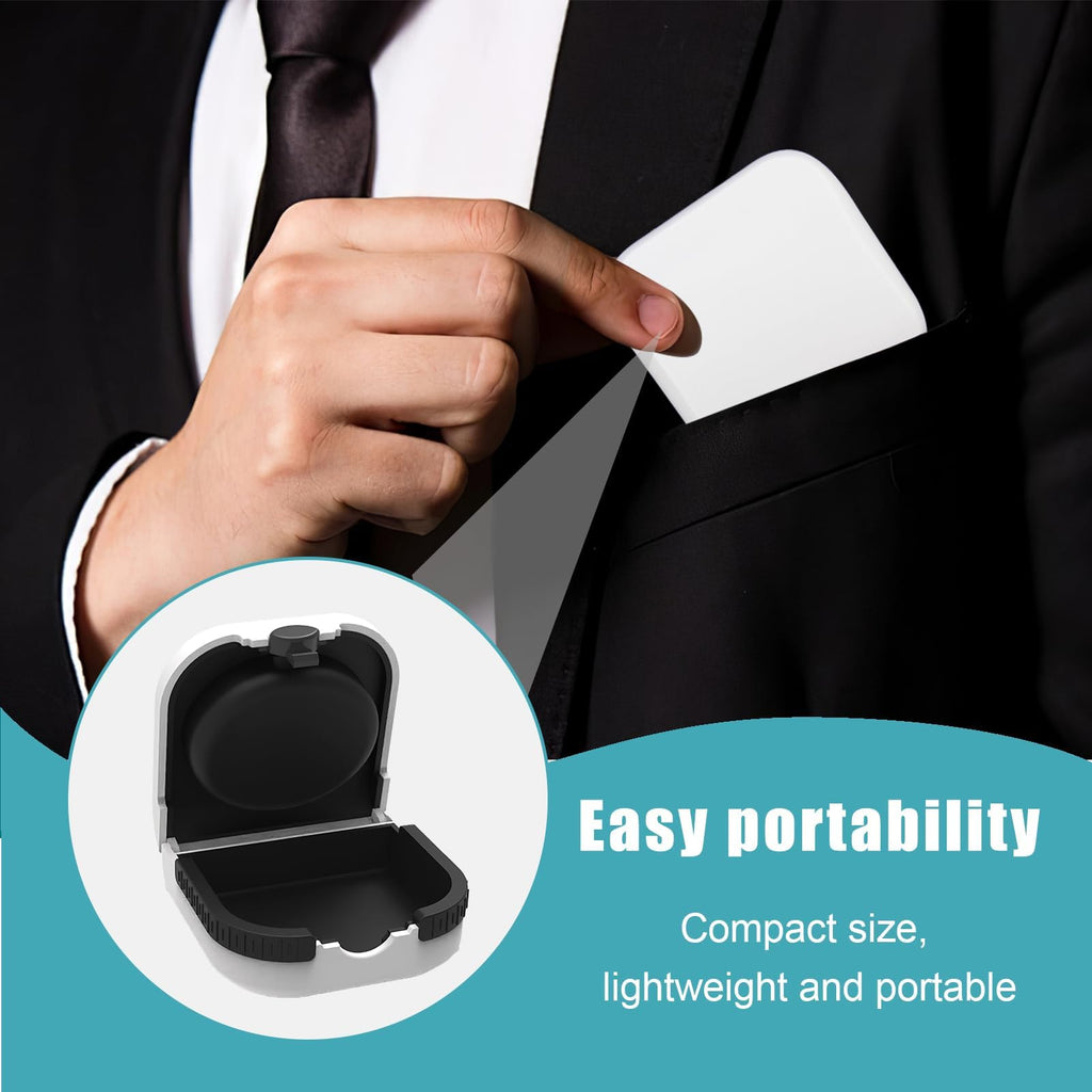 Hearing Aid Cases Hearing Aid Protective Box Portable Waterproof Earing Aids Case Anti-Drop Hearing Amplifier Storage Built-in High Elastic Silicone Air Cushion Ball for Most Earing Aids - White - Very Good