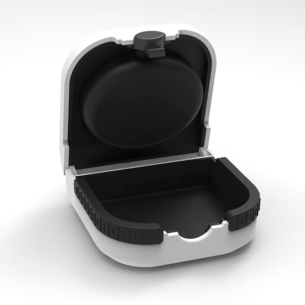 Hearing Aid Cases Hearing Aid Protective Box Portable Waterproof Earing Aids Case Anti-Drop Hearing Amplifier Storage Built-in High Elastic Silicone Air Cushion Ball for Most Earing Aids - White - Very Good