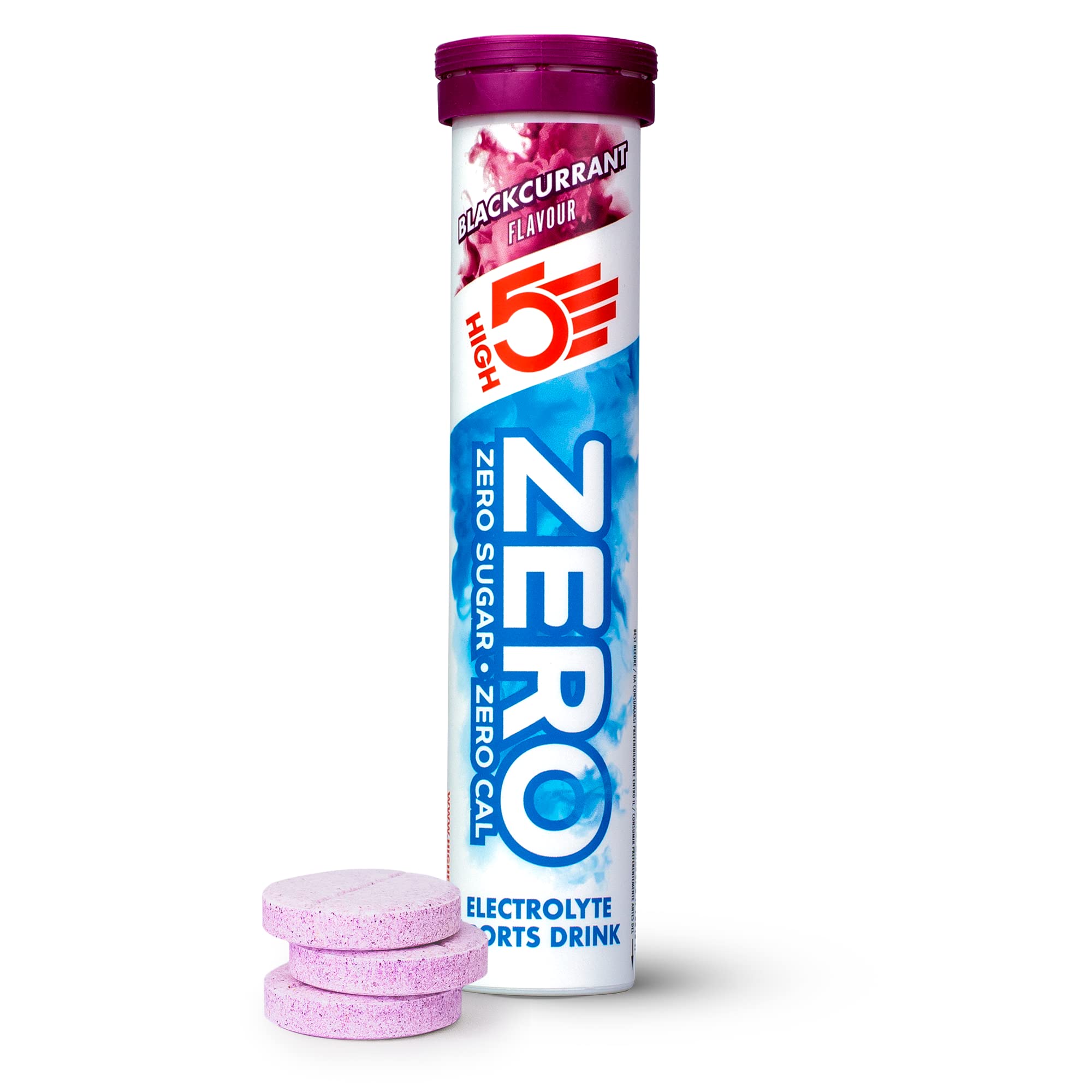 HIGH5 ZERO Electrolyte Tablet - Hydration Tablets Enhanced with Vitamin C - 0 Calories & Sugar Free - Boost Hydration, Performance & Wellness - Blackcurrant, 20 Tablets (20x, Pack of 1) - BBE 08/2027