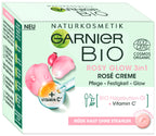 Garnier Face Cream, Bio Rosy Glow 3-in-1 Rose Cream, for tired, dull skin, gives the skin a youthful glow, nourishes and firms the skin with organic rose hip oil and vitamin C, 50 ml