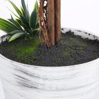 HOMCOM Set of 2 Decorative Artificial Plants Ball Trees with Lavender Flowers in Pot Fake Plants for Home Indoor Outdoor Decor, 60cm, Green - Damaged Box