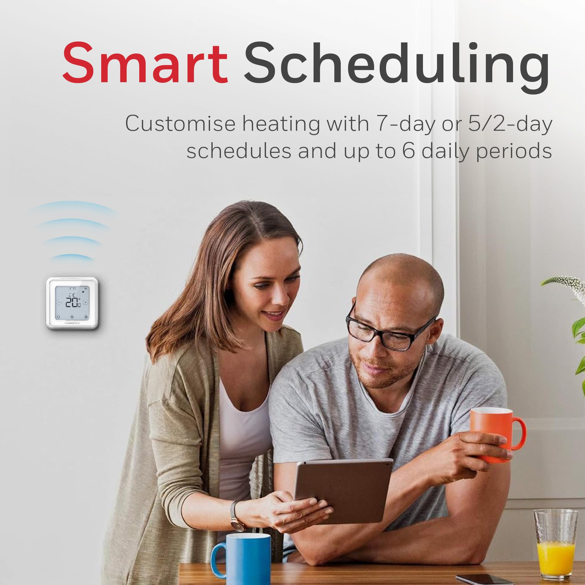 Honeywell Home T6 Smart Thermostat - WiFi, App-Enabled for Savings and Efficiency - Compatible with HomeKit, Google Home, Alexa and IFTTT, White (1 Piece) - Damaged Box