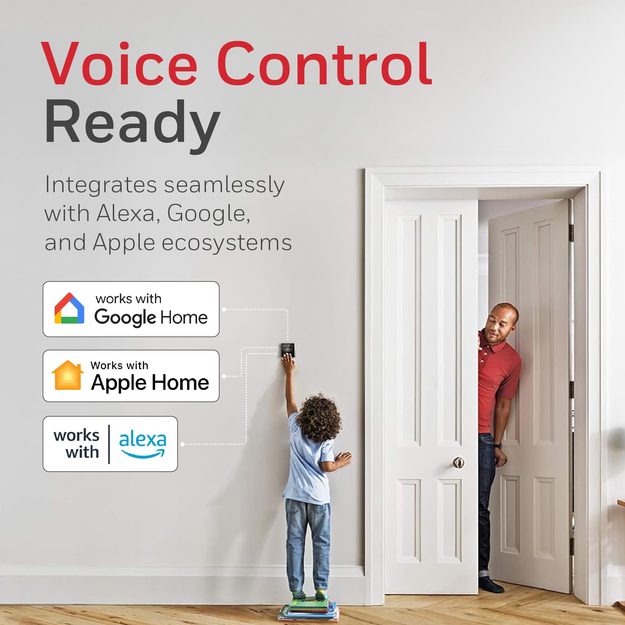 Honeywell Home T6 Smart Thermostat - WiFi, App-Enabled for Savings and Efficiency - Compatible with HomeKit, Google Home, Alexa and IFTTT, White (1 Piece) - Damaged Box