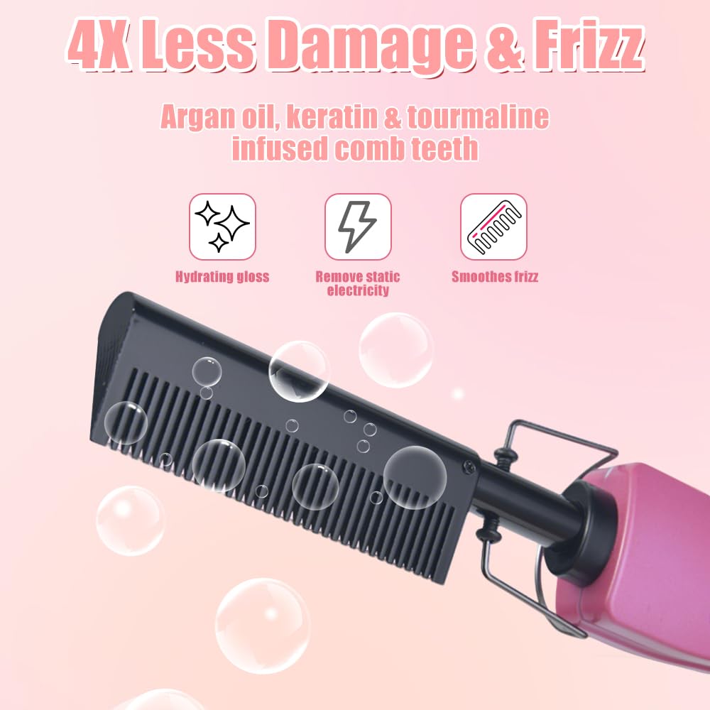Hot Comb Hair Straightener, Hot Comb for Wigs, Electric Straightening Comb, 280~450^0F Temperatures Adjustable, 60 Min Auto Shut Off, for Wigs, Afro Hair & Beard - Damaged Box