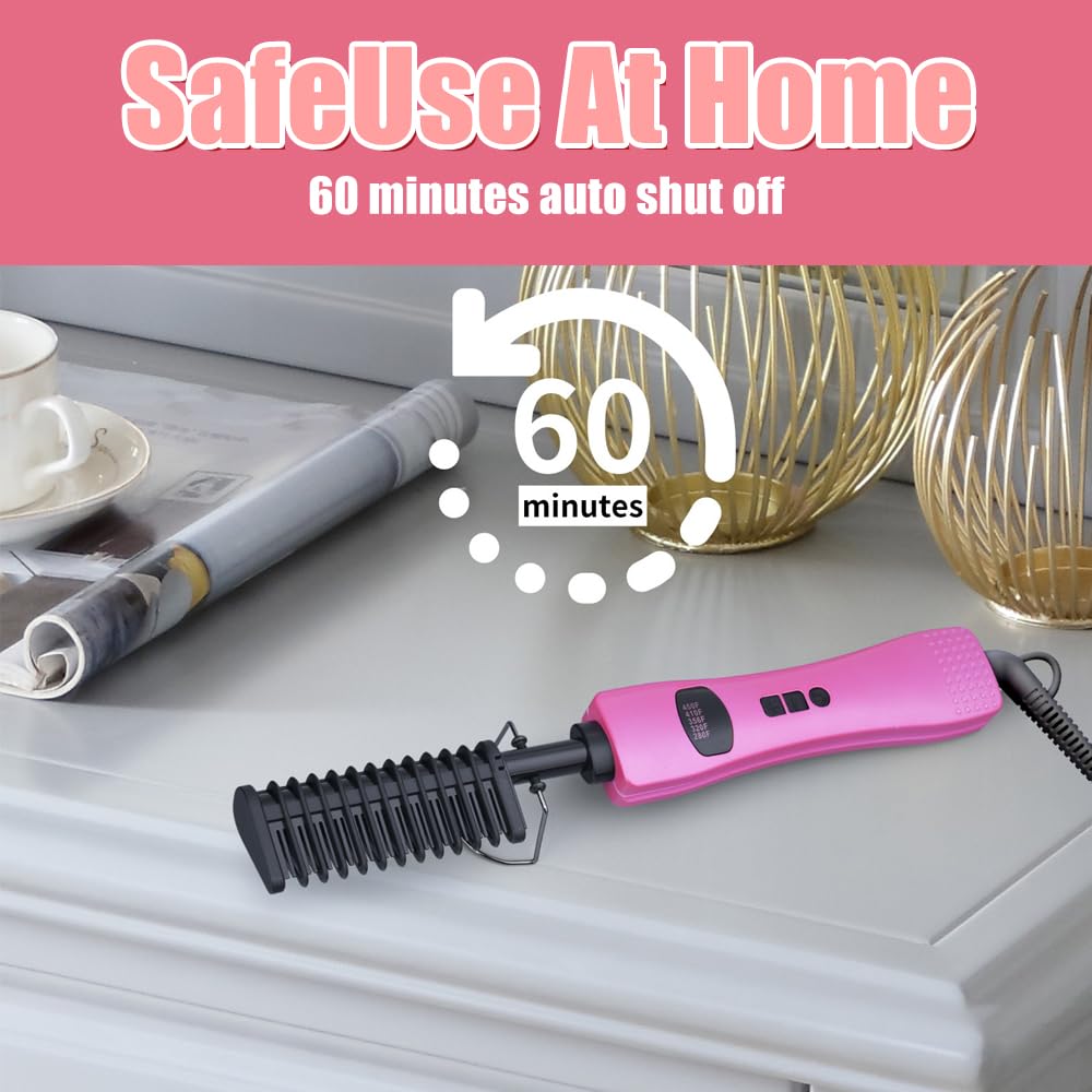 Hot Comb Hair Straightener, Hot Comb for Wigs, Electric Straightening Comb, 280~450^0F Temperatures Adjustable, 60 Min Auto Shut Off, for Wigs, Afro Hair & Beard - Damaged Box