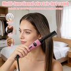 Hot Comb Hair Straightener, Hot Comb for Wigs, Electric Straightening Comb, 280~450^0F Temperatures Adjustable, 60 Min Auto Shut Off, for Wigs, Afro Hair & Beard - Damaged Box