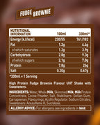 Grenade Fudge Brownie High Protein Shake, 8 x 330 ml - Ready to Drink Milk Protein Shakes with Over 24 g Protein per Bottle - Damaged Box - BBE 01/2027