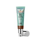 IT Cosmetics Full Coverage Foundation, Natural Matte, Made with Hyaluronic Acid, SPF 40 Protection, Your Skin But Better CC+, Shade: Tan Warm, 32ml