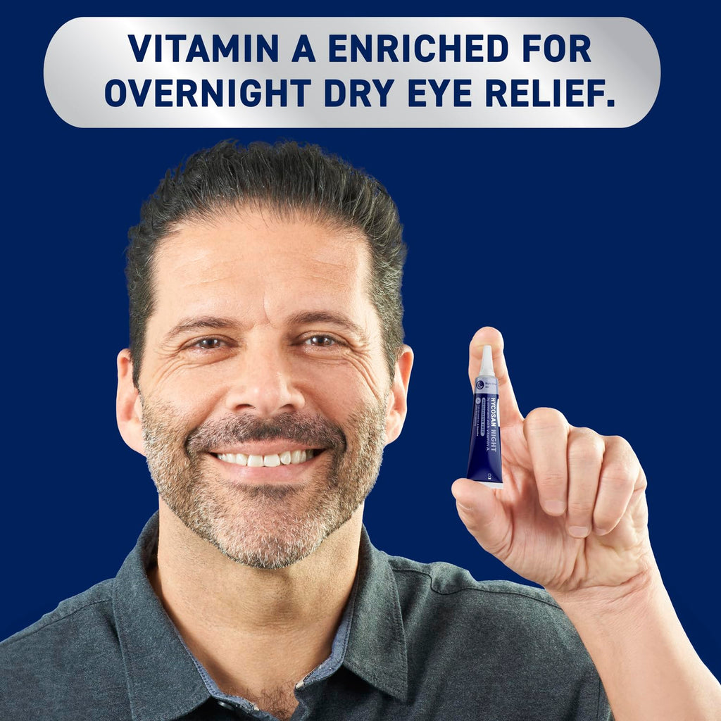 Hycosan Night - Soothing Relief and Protection Against Dry, Tired and Burning Eyes While You Sleep - with Vitamin A and Preservative Free - 300 Applications - Damaged Box - BBE 09/2028