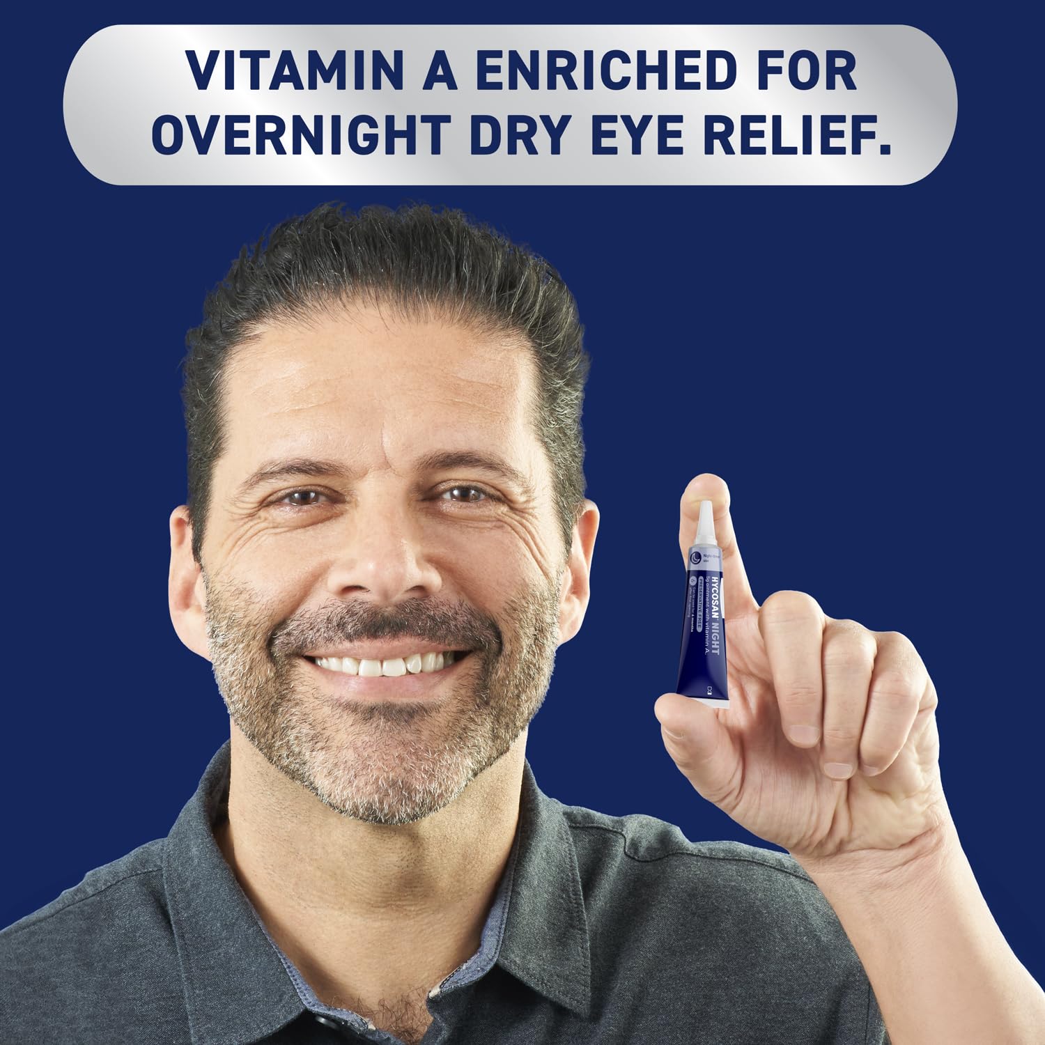 Hycosan Night - Soothing Relief and Protection Against Dry, Tired and Burning Eyes While You Sleep - with Vitamin A and Preservative Free - 300 Applications - Damaged Box - BBE 09/2028
