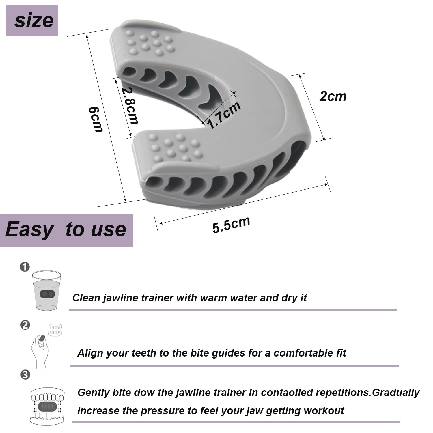 Jaw Exerciser,Jaw Toner for Jawline,Jaw Trainer Chisel Your Jawline,3pack of Jawline Trainer,Jawline Exerciser Chew(40lbs+50lbs+60lbs) - Damaged Box