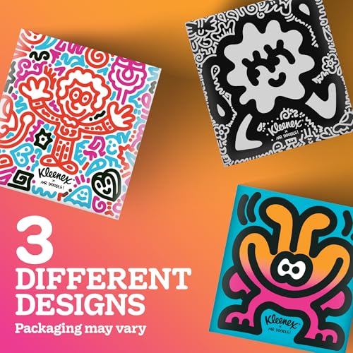 Kleenex x Mr Doodle Limited Edition Design Multipack Facial Tissues - 12 Cube Tissue Boxes, Designed in Collaboration with Mr Doodle, Made to Look Beautiful in The Home. - Damaged Box
