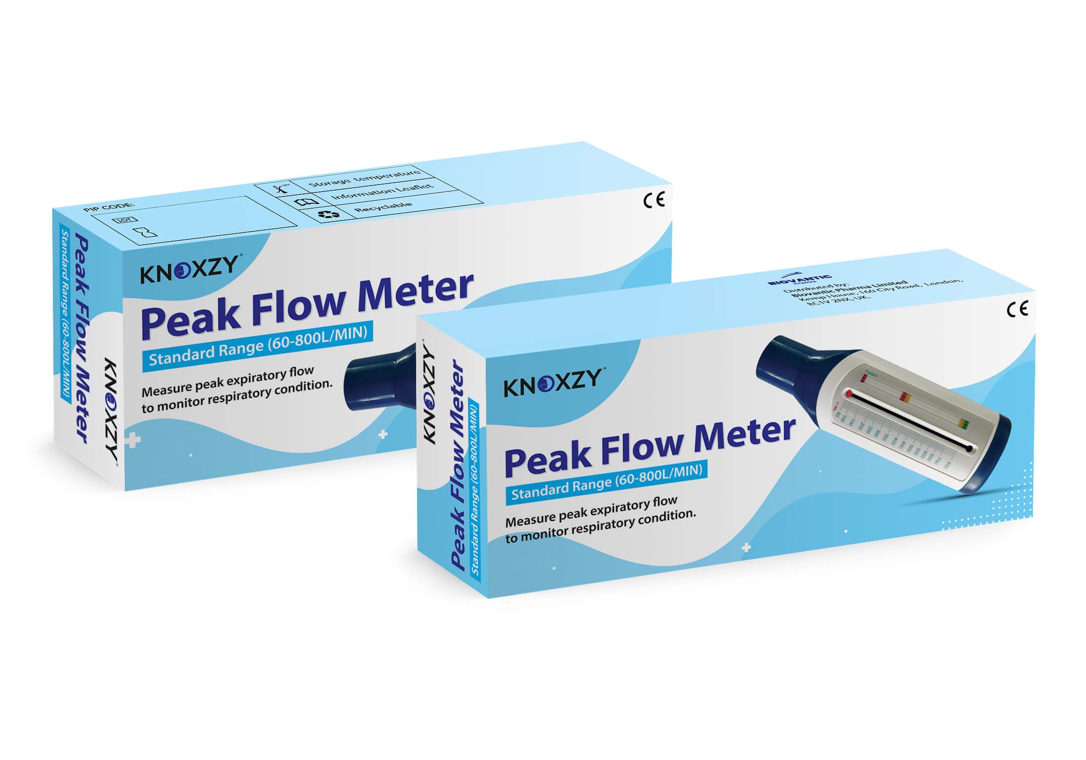 KNOXZY Peak Flow Meter for Adult to Monitor Lung Function - Expiratory Flow Meter to Monitor Respiratory Condition - Spirometry Lung Function Recovery Training Device - Standard Range for Adult - Damaged Box