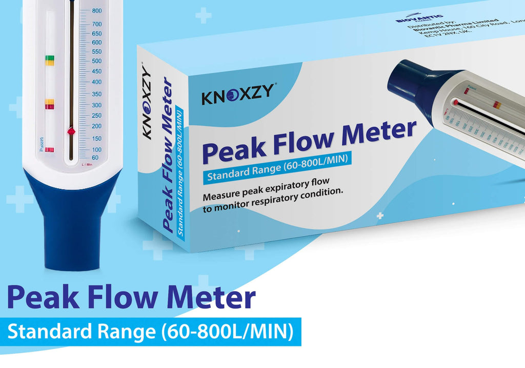 KNOXZY Peak Flow Meter for Adult to Monitor Lung Function - Expiratory Flow Meter to Monitor Respiratory Condition - Spirometry Lung Function Recovery Training Device - Standard Range for Adult - Damaged Box