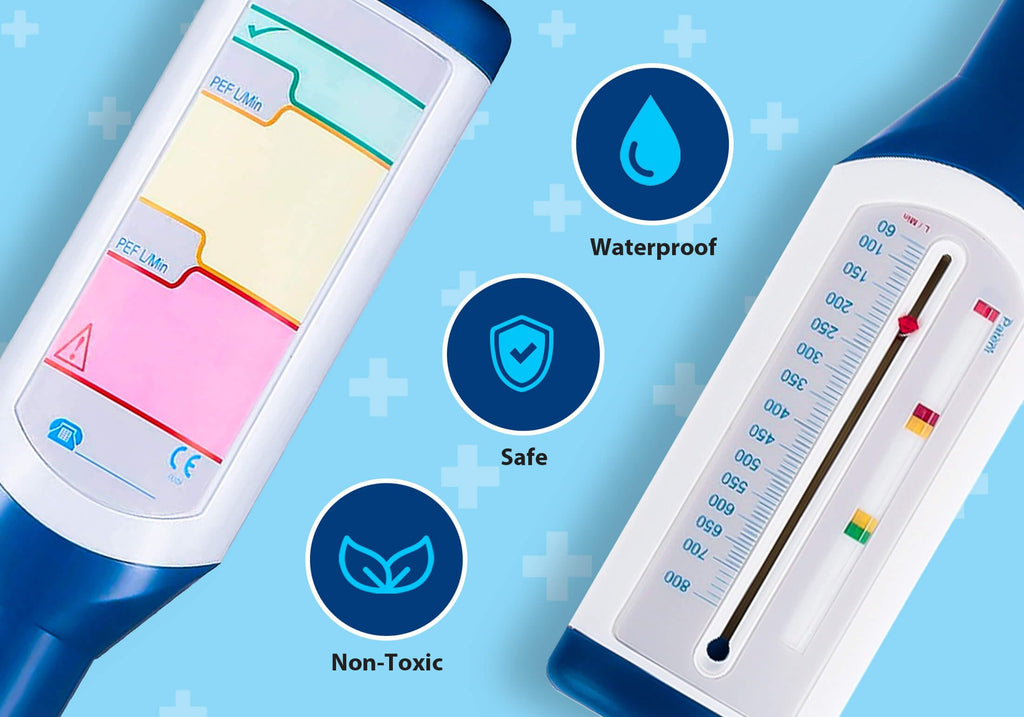 KNOXZY Peak Flow Meter for Adult to Monitor Lung Function - Expiratory Flow Meter to Monitor Respiratory Condition - Spirometry Lung Function Recovery Training Device - Standard Range for Adult - Damaged Box
