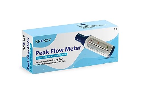 KNOXZY Peak Flow Meter for Adult to Monitor Lung Function - Expiratory Flow Meter to Monitor Respiratory Condition - Spirometry Lung Function Recovery Training Device - Standard Range for Adult - Damaged Box