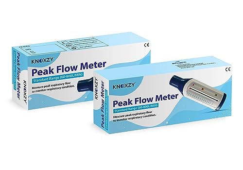 KNOXZY Peak Flow Meter for Adult to Monitor Lung Function - Expiratory Flow Meter to Monitor Respiratory Condition - Spirometry Lung Function Recovery Training Device - Standard Range for Adult - Damaged Box
