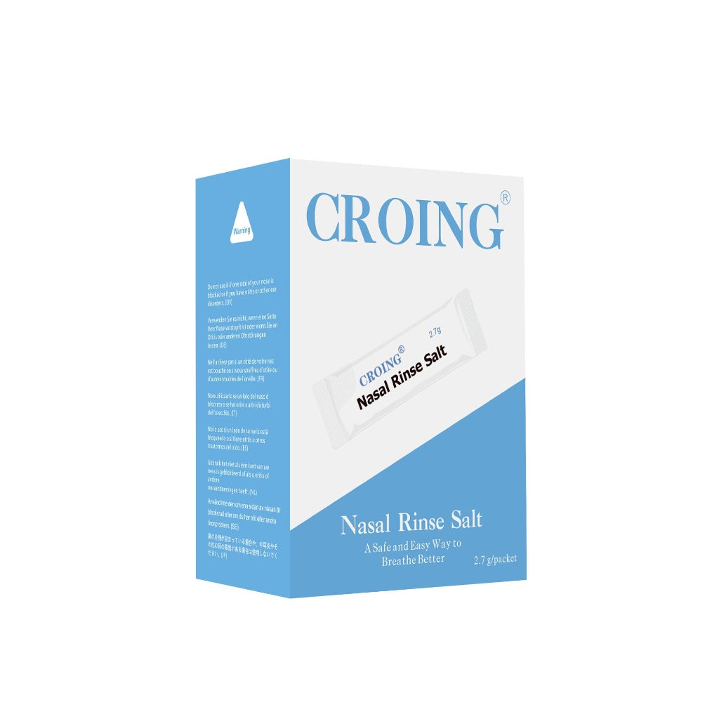 CROING 120 Packets Neti Pot Salt, Nasal Rinse Salt, Sinus Rinse Salt, Nose Wash Sachets for Neti Pots, Sinus Relief,Nasal Irrigation, Nasal Flush - Damaged Box