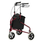 Days Tri Wheel Folding Walker with Loop and Lockable Brakes, Mobility Aid, Easy to Manoeuvre & Height Adjustable, For Eldery and Disabled Users, Blue - Very Good