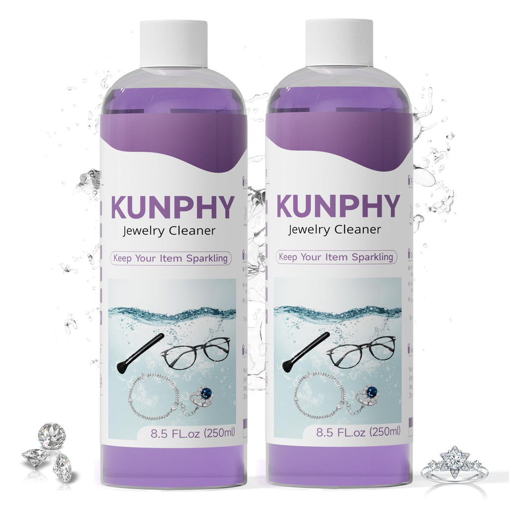Kunphy Ultrasonic Jewellery Cleaner, Professional Ultrasonic Cleaner Fluid for Use in All Ultrasonic Cleaner Machines, Cleaning Agent Suitable for Cleaning Jewellery, Glasses etc, 120ML