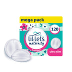 Lil-Lets Maternity BreastPads, X 120 Count, Disposable Nursing Pads, for Breastfeeding Mums, Individually Wrapped, Ultra Slim & Absorbent, 4 Packs - Damaged Box