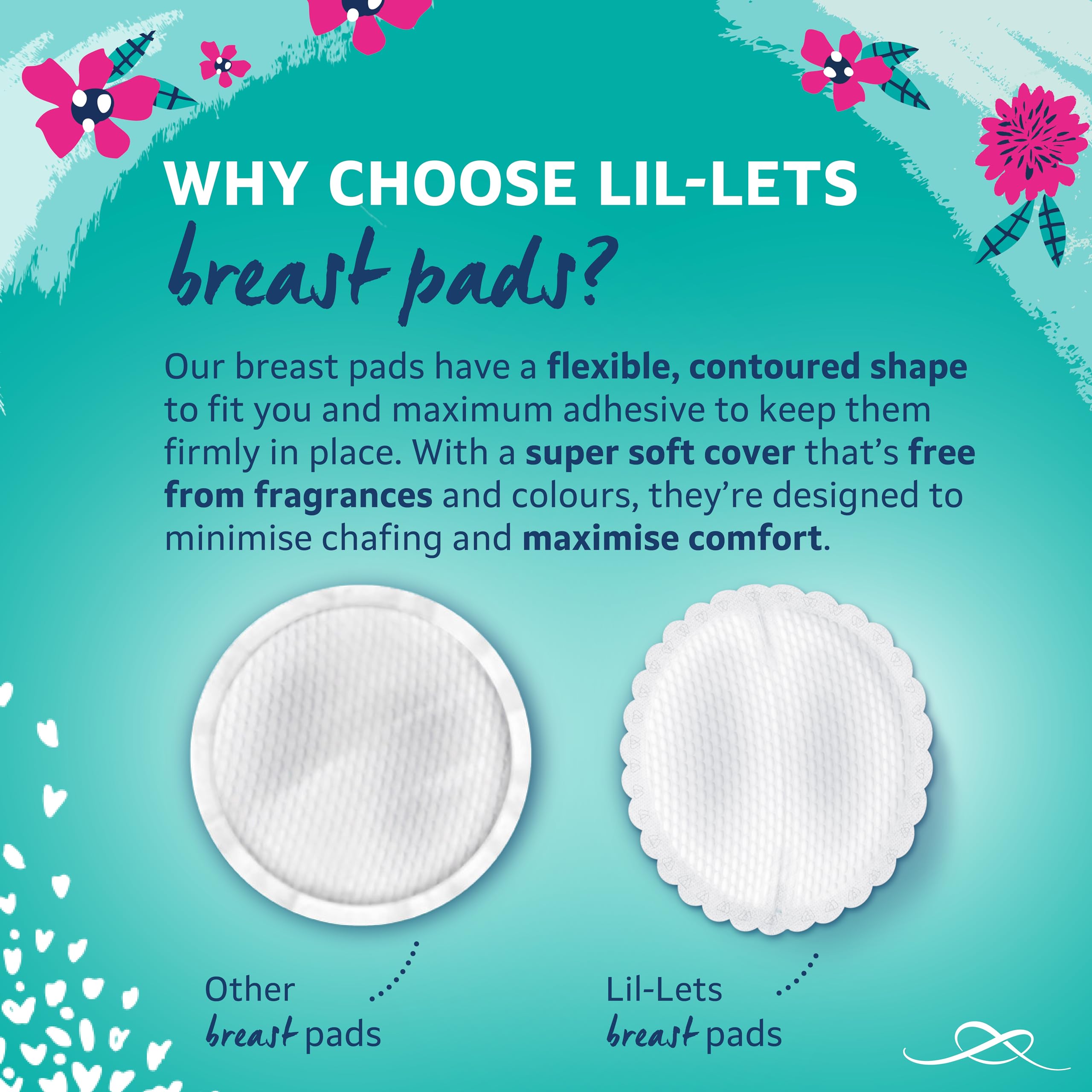 Lil-Lets Maternity BreastPads, X 120 Count, Disposable Nursing Pads, for Breastfeeding Mums, Individually Wrapped, Ultra Slim & Absorbent, 4 Packs - Damaged Box