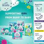 Lil-Lets Maternity BreastPads, X 120 Count, Disposable Nursing Pads, for Breastfeeding Mums, Individually Wrapped, Ultra Slim & Absorbent, 4 Packs - Damaged Box