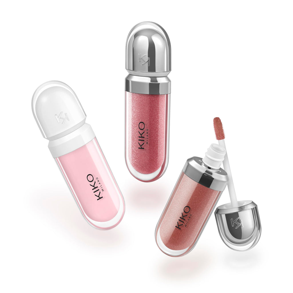 KIKO Milano Glossy Lip Set, Make-Up Set: 2 Moisturising Lip Glosses And 1 Perfecting Lip Cream - Damaged Box
