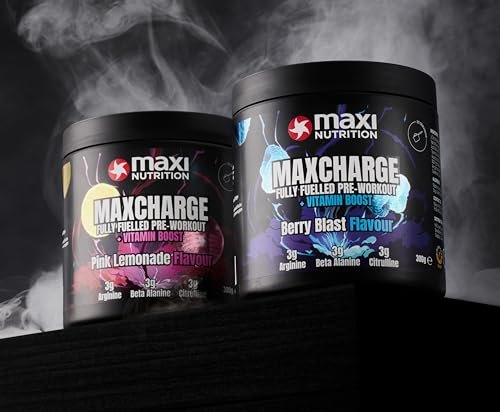 MaxiNutrition Max Charge Vitamin Boosted Pre-Workout, Perfectly Balanced Formulation for Boosting Energy & Physical Performance, Sugar-Free, Pink Lemonade Flavour, 300g - BBE 08/2026