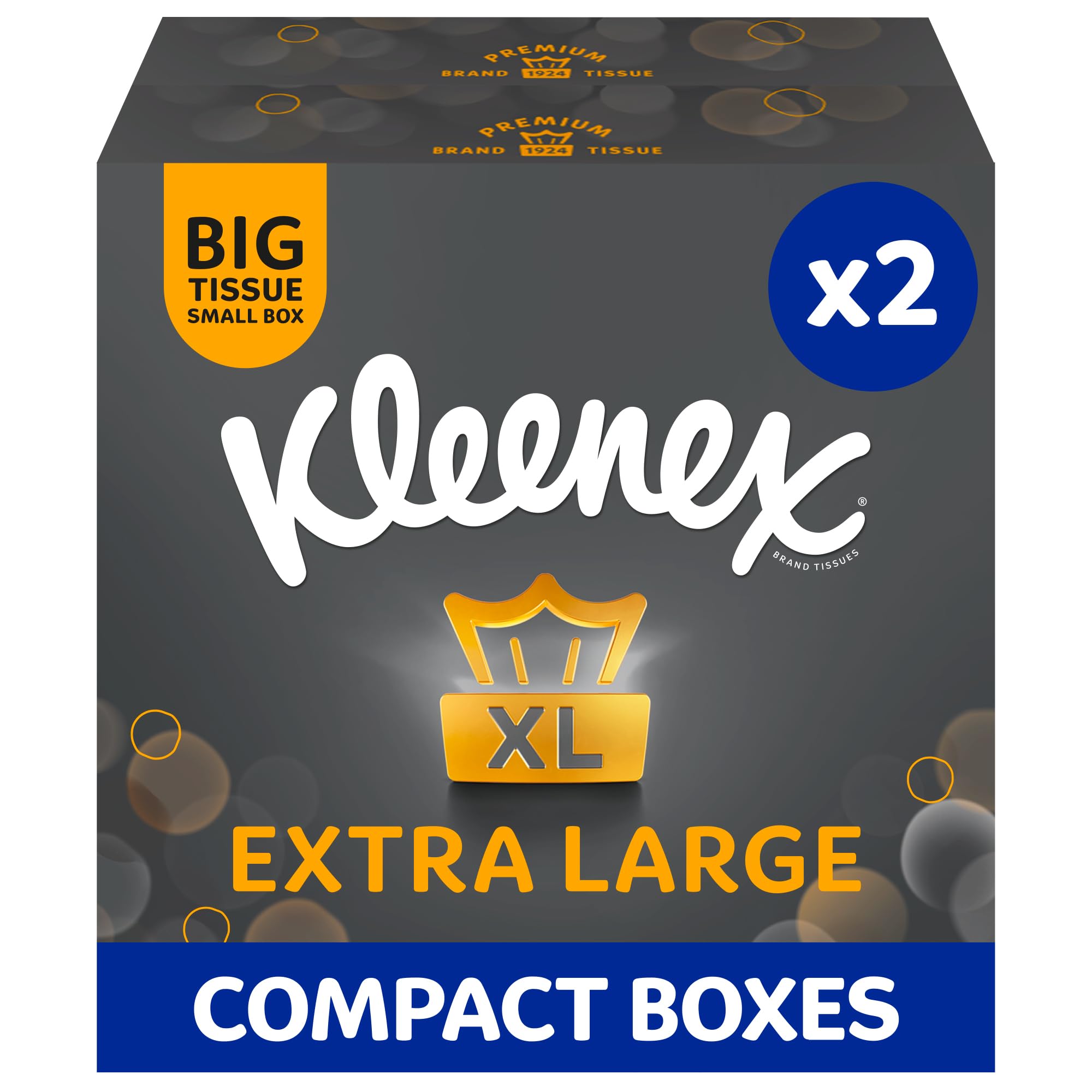 Kleenex(R) Extra Large Facial Tissues - Multipack 24 Compact Tissue Boxes - Soft, Strong and Extra Big