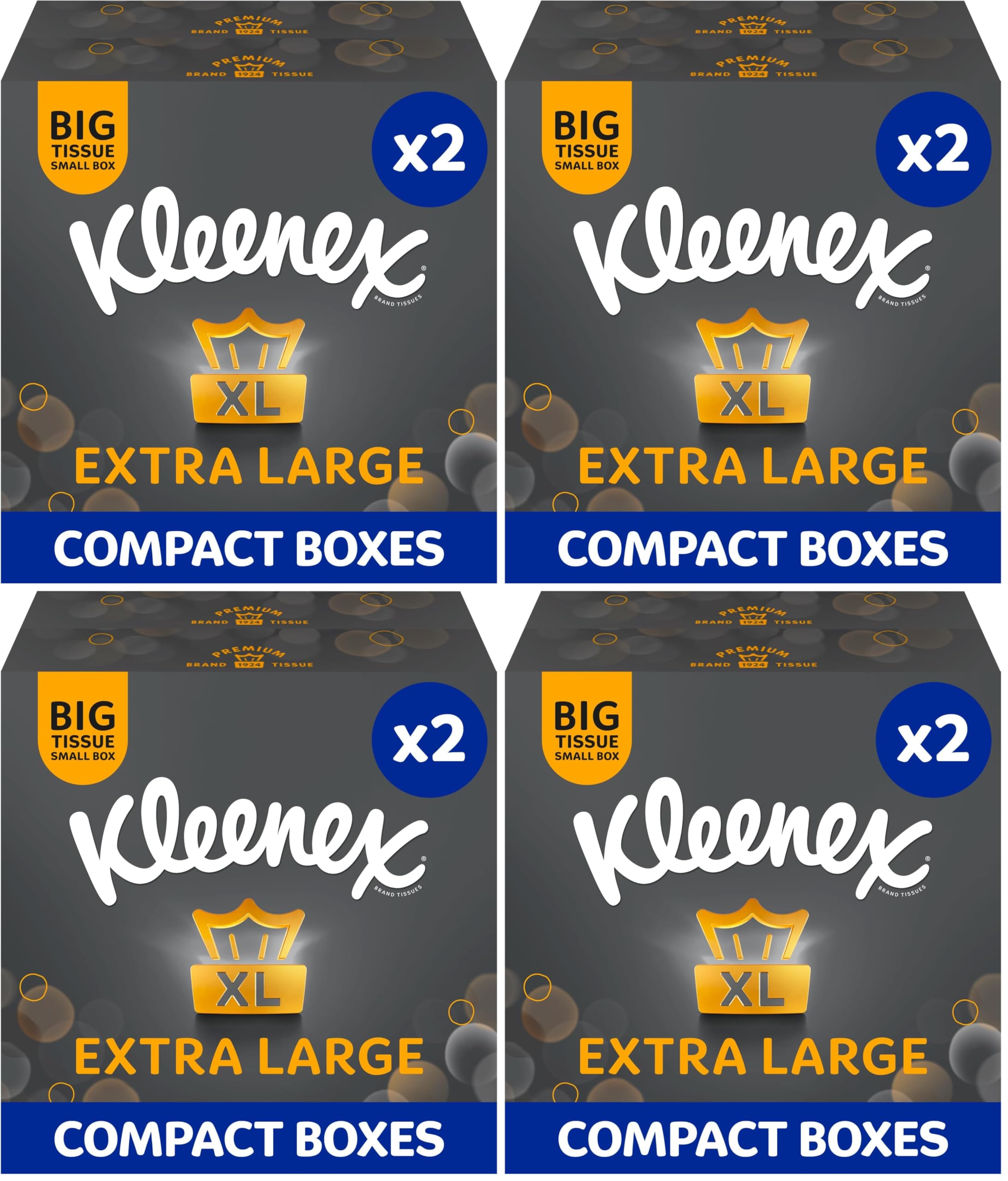 Kleenex(R) Extra Large Facial Tissues - Multipack 24 Compact Tissue Boxes - Soft, Strong and Extra Big