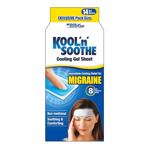KOOL 'N' SOOTHE Migraine Cooling Gel Sheets, 14 Pack - Damaged Box