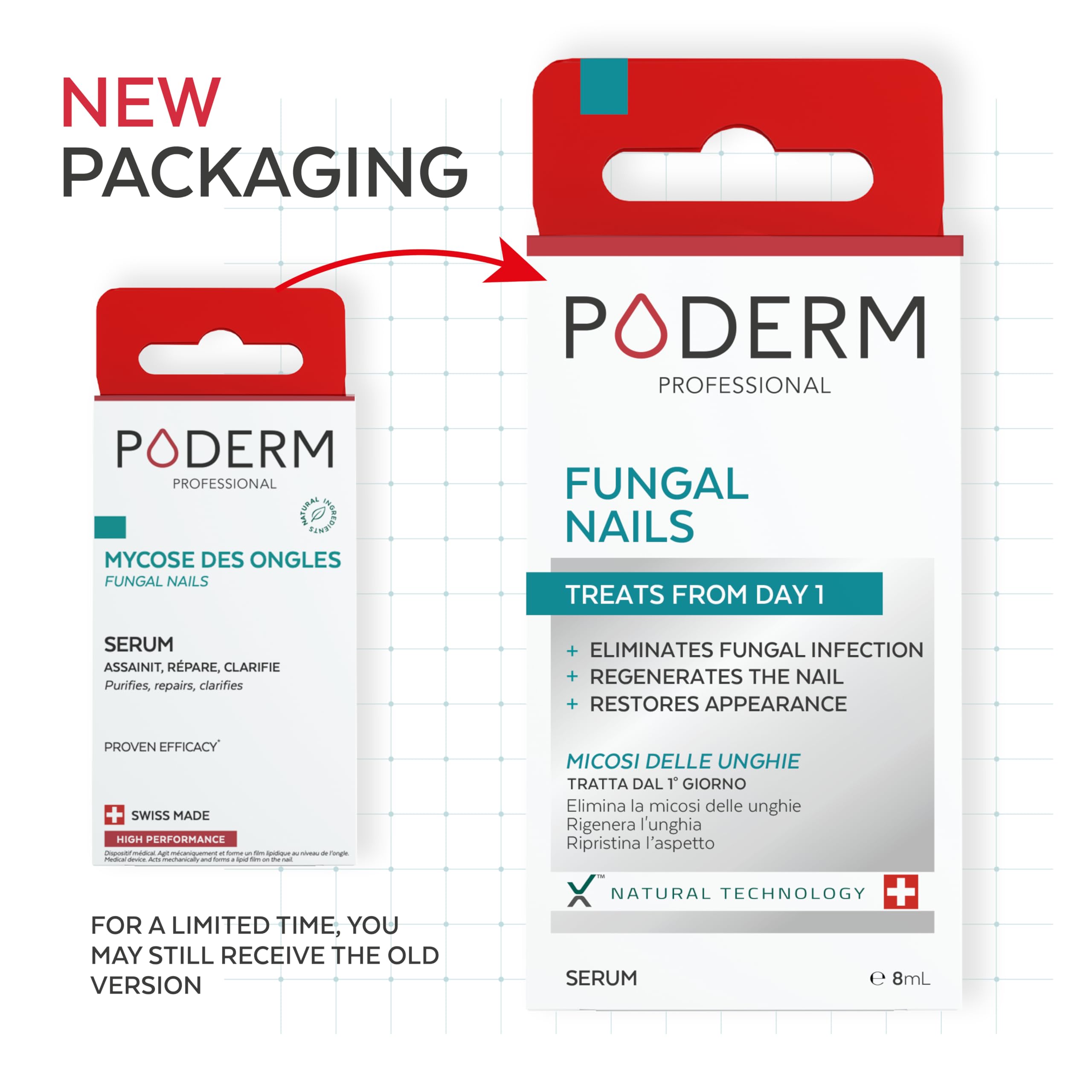 PODERM - FUNGAL NAIL TREATMENT - Nail Fungus Treatment for Toenail - Exceptional and Powerful Plants Anti-Fungal Restorative Properties - Professional Foot/Hand Treatment - Quick&Easy - Swiss Made - Damaged Box