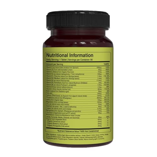 Pure Nutrition Whole Food Multivitamins for Men | 90 Tabs | One-A-Day | 100% RDA | 24 Natural Vitamins and Minerals | All Natural Plant Based Men's Multivitamin | 3 Months Supply