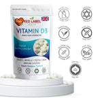 Red Label Health Vitamin D3 4000 IU, Pack of 400 Vitamin D Tablets (1+ Year Supply), Healthy Teeth & Bones, Supports Immune System, High Strength Vitamin D Supplement for Men & Women, UK-Made - BBE 02/2028