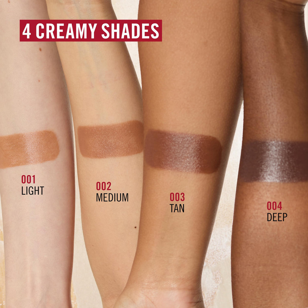Rimmel Multi Tasker 3 in 1 Bronzing Stick, 001 Light, Sculpted and Bronzed Glow, All-Day Wear, Sheer and Dewy Finish, Infused with Vitamin C & E, Vegan Formula, Cruelty-Free