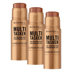 Rimmel Multi Tasker 3 in 1 Bronzing Stick, 001 Light, Sculpted and Bronzed Glow, All-Day Wear, Sheer and Dewy Finish, Infused with Vitamin C & E, Vegan Formula, Cruelty-Free
