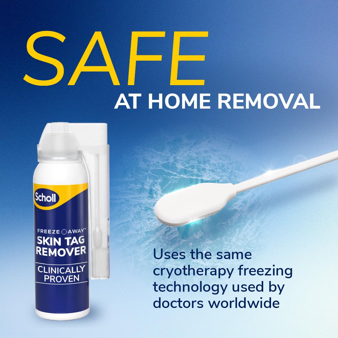 Scholl Freeze Away Skin Tag Removal Kit - Removes Skin Tags in As Little As 1 Treatment - Safe and Effective Skin Tag Remover - Clinically Proven, 12 Treatments - Damaged Box - BBE 04/2028
