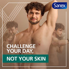 Sanex Men Sensitive Antiperspirant Roll-On Deodorant 6x50ml, 48 hour sweat protection, odour-fighting formula, slows down odour release, gentle on skin, 0% alcohol