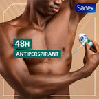 Sanex Men Sensitive Antiperspirant Roll-On Deodorant 6x50ml, 48 hour sweat protection, odour-fighting formula, slows down odour release, gentle on skin, 0% alcohol