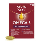 Seven Seas Omega-3 Fish Oil, Max Strength with Omega 3 and Vitamin D for Brain^2 and Body, 30 Capsules - BBE 08/2028